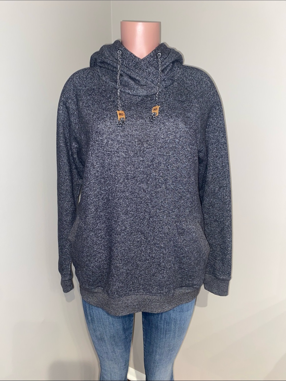 tentree Burney Pullover Hoodie Meteorite Black Marled Size L